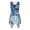 Blue Floral Print, variant on HELLHERO Side Pockets Ladies Irregular Hem Casual Dress, Tie Dye Palm Print Sleeveless Sundress Polyester Non-Fade Summer Sleeveless Dress Round Neck