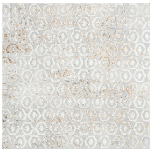 SAFAVIEH Orchard Edvin Trellis Area Rug, Grey/Gold, 6'7" x 6'7" Square