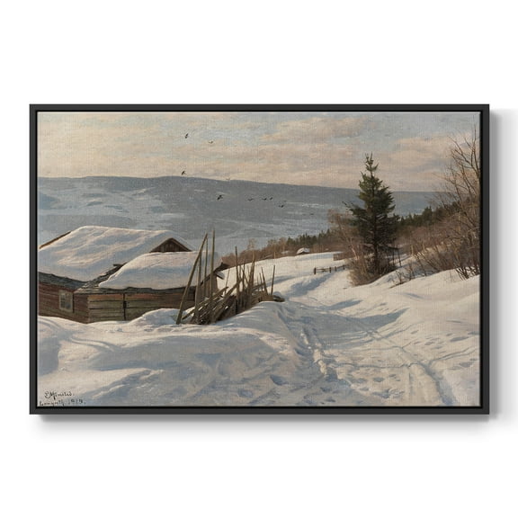 Vintage Landscape-CCCLXXXIII By Wexford Home Framed in Black Wood Gallery Wrapped Canvas 17 in. x 25 in.