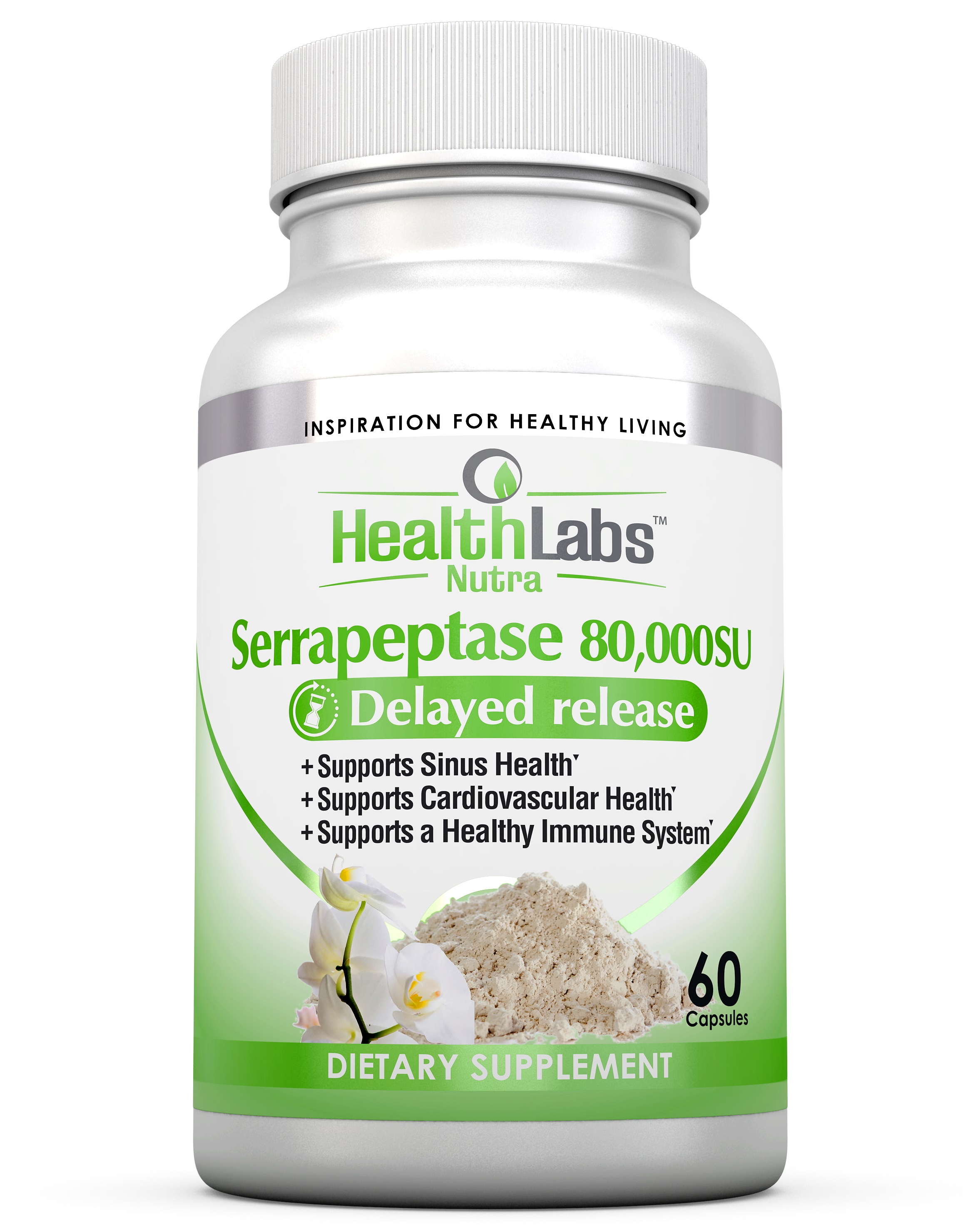 Serrapeptase Supplement 80,000 SU for Inflammation, Sinus Issues, Asthma, Joint Pain 60 capsules