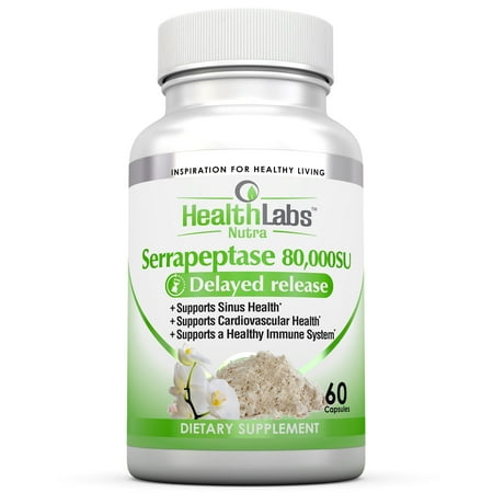 Serrapeptase Supplement for Inflammation, Sinus Issues, Asthma, Arterial Blockage, Joint Pain 80,000 SU Maximum Potency (30-Day Supply)