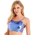 thumbnail image 3 of YiZYiF Womens Casual Patent Leather Crop Top Glossy Tank Tops Vest Clubwear, 3 of 7