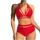 thumbnail image 2 of Traje de baño de verano para mujer, de color liso, con cojín en el pecho y sin soporte de acero, sin espalda, con tirantes, de nailon., 2 of 8