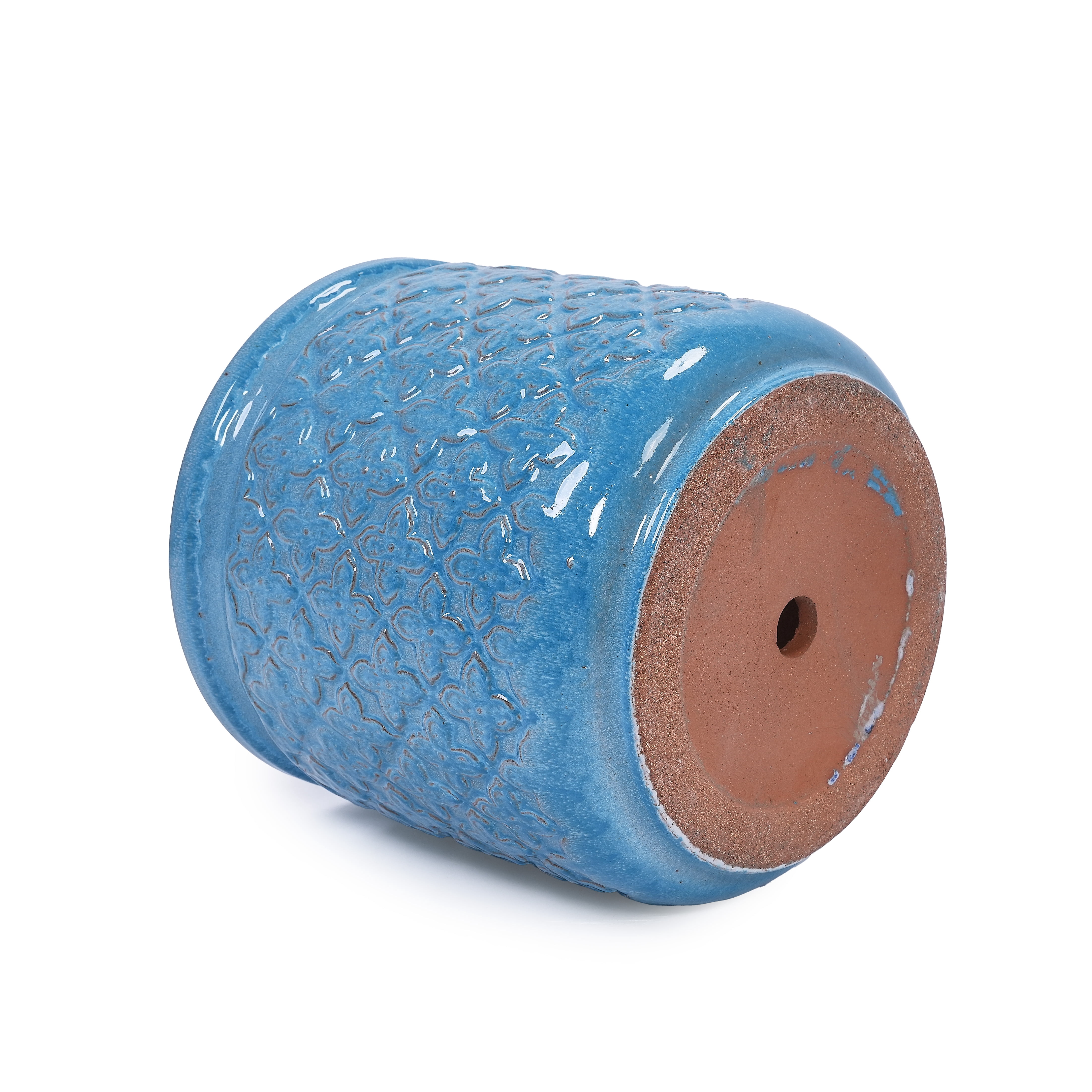 MAYEERTY 3 Pack Ceramic Plant Pots, Planter for Indoor Outdoor Patio, Garden, Blue