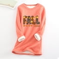 thumbnail image 2 of Ichuanyi Womens Fall Tops, Women Thick Faux Fleece Thanksgiving Sweatshirt Christmas Print Velvet Warm O-neck Underwear Top, 2 of 3