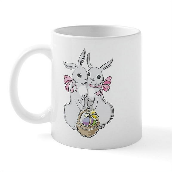 CafePress - Easter Rabbits Mug - 11 oz Ceramic Mug - Novelty Coffee Tea Cup