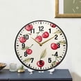 thumbnail image 4 of Yayeee Wall Clock Battery Operated 9.5" Silent Quartz Non-Ticking for Living Room Decor, Red Cherry, 4 of 8