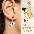 thumbnail image 4 of 1 par de pendientes colgantes de naipes para mujer, pendientes asimétricos con forma de corazón, pendientes colgantes para mujer, joyería para niñas, 4 of 6