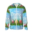 thumbnail image 2 of Uemuo Happy Easter Pattern Women's Full Zip UPF 50+ Sun Protection Hoodie Jacket Long Sleeve Sun Shirt Hiking Outdoor Performance with Pockets-XX-Large, 2 of 9