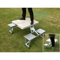 thumbnail image 6 of Foldable Picnic Table Suitcase with 4 Seats Umbrella Hole Chairs Set for Travel Camping Outdoor Silver, 6 of 9