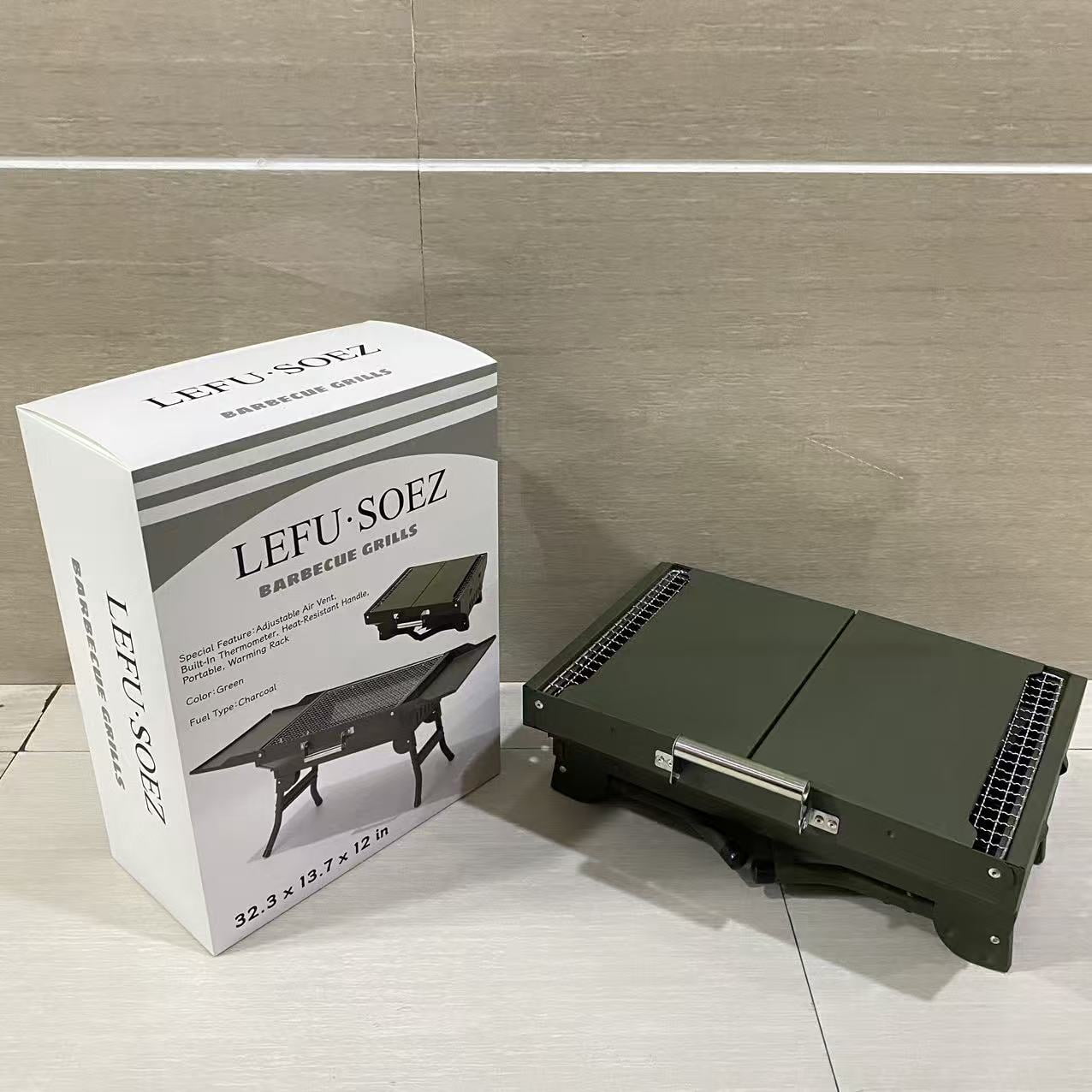 LEFU·SOEZ Barbecue grills,Portable Charcoal Grill 23 inch, Small Barbecue Grill Folding BBQ Grills