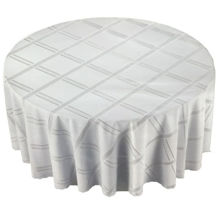 

White Lace Tablecloth Waterproof Table Linen Round Vinyl Cover Kitchen Party 70