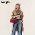 thumbnail image 5 of Wrangler Suede Handbag for Women Small Satchel Crossbody Bag Western Purse, Burgundy, 5 of 10