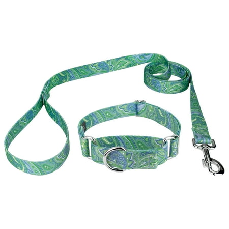 UPC: 0029741373433 | Country Brook Petz® 5/8 inch Green Paisley Martingale Collar and Leash Small