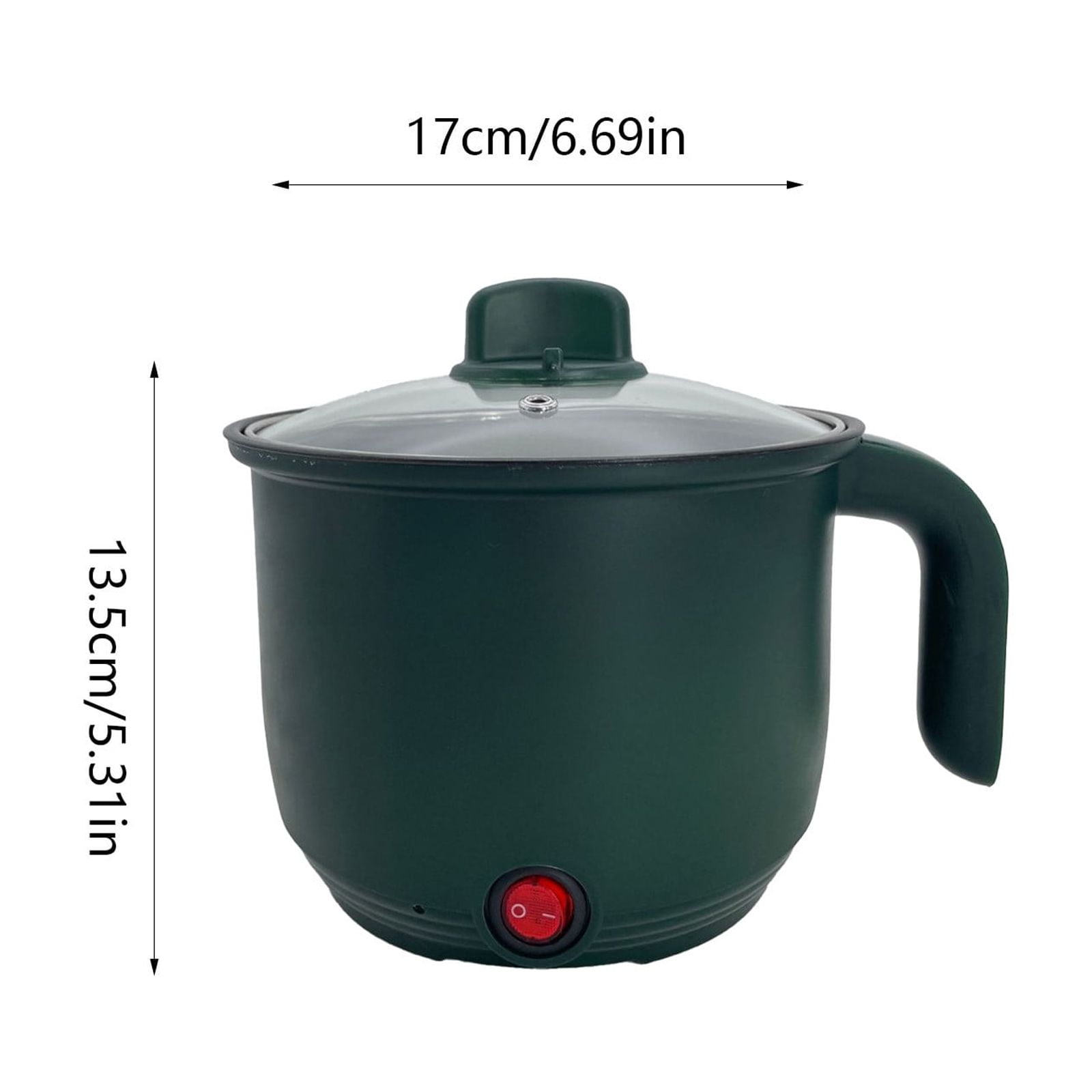 Mini Rice Cooker Stainless Steel Visual Lid Non Stick Pot Fast Heat 17cm Multi Purpose Hot Pot Stew Boil for Dorm Office Travel Kitchen