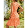 thumbnail image 5 of Women's 2025 New Summer Sleeveless Sexy Wrap V Neck Floral Sundress Mini Dress, 5 of 12