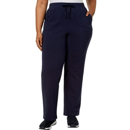 Karen Scott Sports Womens Plus Utility Pocket Pull On Casual Pants Navy 3X