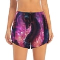 thumbnail image 3 of Uemuo Neon Futuristic Dragon Pattern Women's Athletic Shorts High Waisted Running Shorts with Liner Pockets Gym Elastic Workout Shorts-XX-Large, 3 of 9