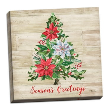 Gango Home Decor Modern Holly Collage by Paul Brent (Ready to Hang); One 12x12in Hand-Stretched Canvas