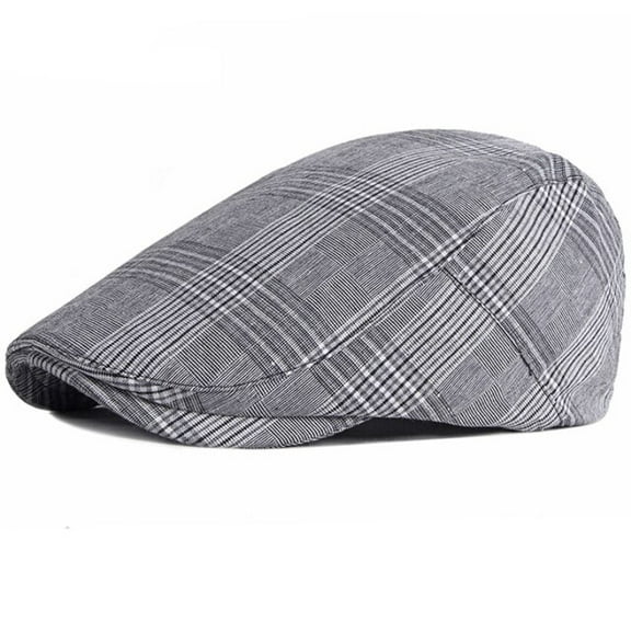 SikaFu Beret Cap Men Women Adjustable Plaid Ivy Newsboy Flat Cap Male Female Spring Summer Beret Hat Vintage Beret for Men Women