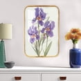thumbnail image 6 of Framed Wooden Wall Art with Purple Iris Prints Wall Decor, Floral Wall Art, Crystal Porcelain Painting for Farmhouse Inspired Look, Home & Office Wall Decor Black Framed Art 12x8 inches, 6 of 8