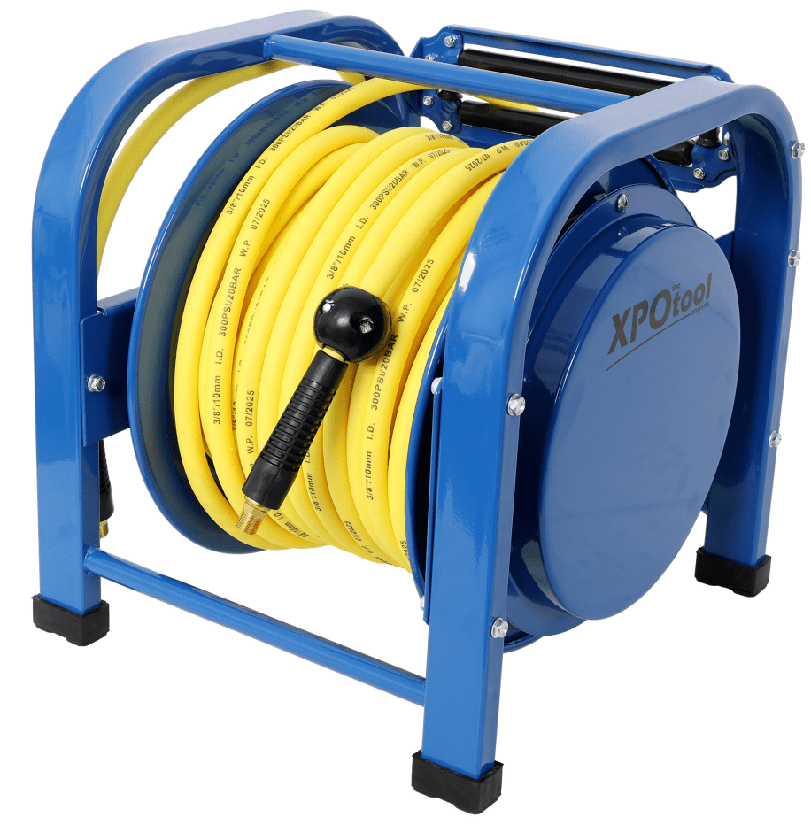 Air Hose Reel 100ft 300PSI Heavy Duty Industrial Hybrid Portable
