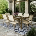 thumbnail image 1 of Mainstays Cobble Hill 7-Piece Steel Outdoor Dining Set, Cream, 1 of 10