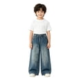 thumbnail image 4 of School Boys Baggy Jeans Fashion Casual Washed Blue Loose Wide Leg Zipper Fly Denim Pants with Pockets Tween Boys Washed Pants, 4 of 9