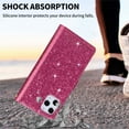 thumbnail image 6 of for Samsung Galaxy A16/A16 5G Bling Phone Case Wallet, Hollowed Out Flower Sparkly Shiny Smooth Leather Flip Cover Kickstand Zipper Pocket, 2-Layered Card Holder Slot, Magnetic Buckle, Wrist Rope, 6 of 8