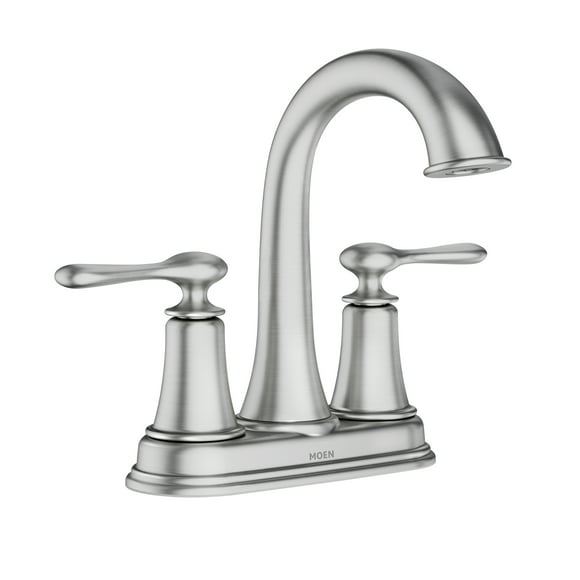 Moen Ellicott Spot Resist Stainless Two-Handle Centerset Bathroom Sink Faucet, 84092SRN