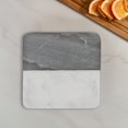thumbnail image 3 of 2 Tone 4Pc Marble Square Coaster 4X4" Black & White, 3 of 4