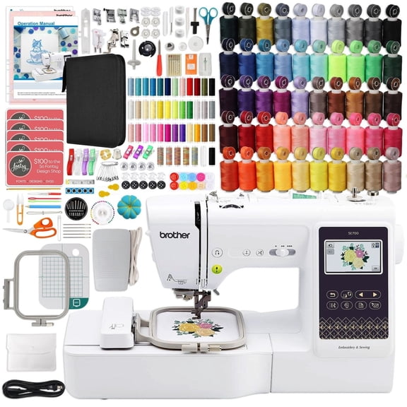 Brother SE700 Embroidery & Sewing Machine w/ 93 Spools & 200  Accessories