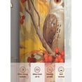 thumbnail image 6 of Fall Sheer Curtains 63 inches Long 2 Panels Set Yellow Maple Leaves Owls Branch Fruits Tiers Sheers Rod Pocket Small Window Short Curtains for Kitchen Cafe, Each 52" W x 63" L, 6 of 7