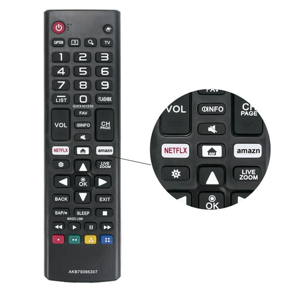 Allimity AKB75095307 Replaced Remote Control Compatible with LG LED LCD TV 24LM520D 24LM530S 28LM520S 24LM500S 24LM520S 43UJ6200 49UJ6560 55UJ6520 60UJ6540 65UJ6520 70UJ6520 75UJ657A