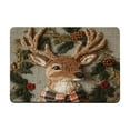 thumbnail image 2 of Christmas Reindeer Doormat Woven Design Diatom Mud Bathroom Mat Holiday Decor Entryway Rug Non Slip Floor Mat 24x16 Inches, 2 of 5