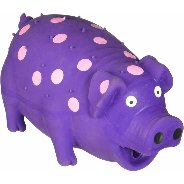 Dog Toy, Polka Dot Pig, Latex, Assorted Colors, 4-In. Dog Toy, Polka Dot Pig, Latex, Assorted Colors, 4-In.