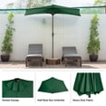 thumbnail image 2 of Villacera 9-foot Half Outdoor Patio Umbrella with Easy Hand Crank, Forest Green, 2 of 9