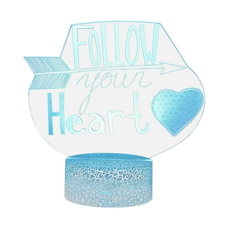 

Mittory Valentine s Day 3D Night Light LED Colorful 7-Color Desk Lamp Bedroom Home Decor Gift