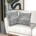 thumbnail image 4 of Black Gray Grey Boho Throw Pillow Covers 18x18 Inch Bohemian Carpet Ethnic Decorative Square Pillow Cases Bohemian Carpet Ethnic Cushion Covers Farmhouse Home Decor For Sofa Couch Outdoor Set of 2, 4 of 6