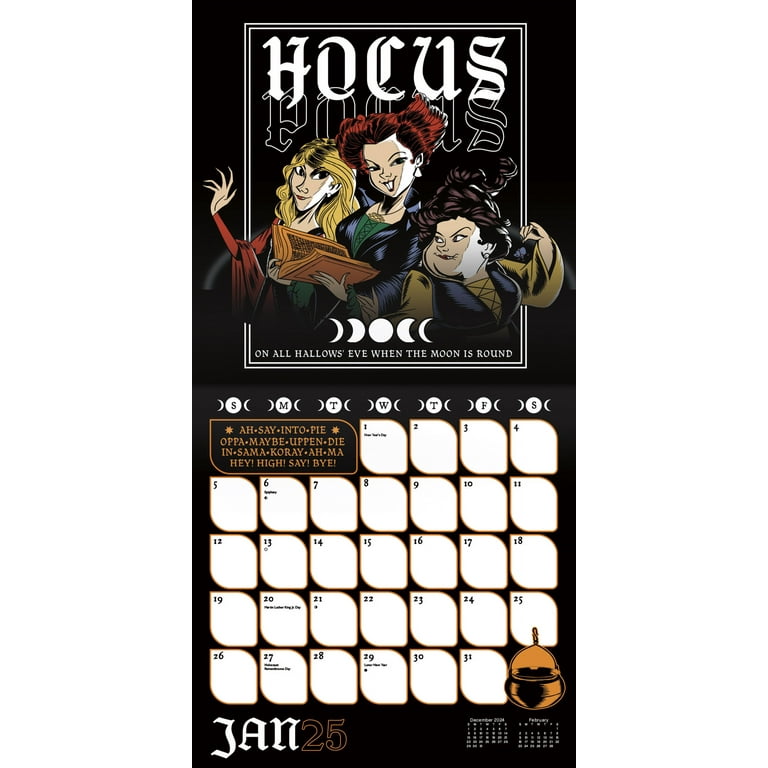 Hocus Pocus 2025 Calendar