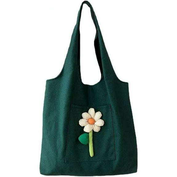 Kukuzhu Women's Tote Purse Large Handbag Canvas Shoulder Bag Portable Shopping Purse Reusable Travel Tote Bag