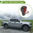 thumbnail image 2 of Cubierta de pomo de cambio de marchas Unique Bargains para Ford Ranger 2019-2022, antideslizante, negra y roja, protector de mango de cambio de palanca de cuero sintético, 1 pieza, 2 of 6