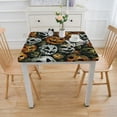 thumbnail image 3 of BANET Halloween Tablecloth Square Tablecloth, Fall Yellow Pumpkin White Table Cloth, Washable Wipeable Reusable Fabric Circle Table Cover for Picnic Outdoor Camping Home Party Decor White, 3 of 7