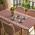thumbnail image 3 of Western Texas Star Retro Table Cloths for 4 Foot Rectangle Tables, Country Vintage Red Beige Plaid Patio Waterproof Elastic Fitted Tablecloths, Washable Rectangular Table Cover for Camping, 3 of 8