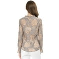 thumbnail image 6 of MODA NOVA Junior's Long Sleeve Lace See Through Floral Color Block Blouse Purple L, 6 of 7