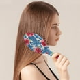 thumbnail image 3 of Hair Brush Pioneer Colorful Floral Pink Blue Rose Cushion Base Hair Brushes Touch Paddle Oval Hairbrush, 3 of 7