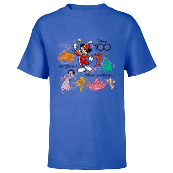 Disney 100 Years of Music and Wonder Color Fill Tunes D100 - Short Sleeve T-Shirt for Kids - Customized-Royal