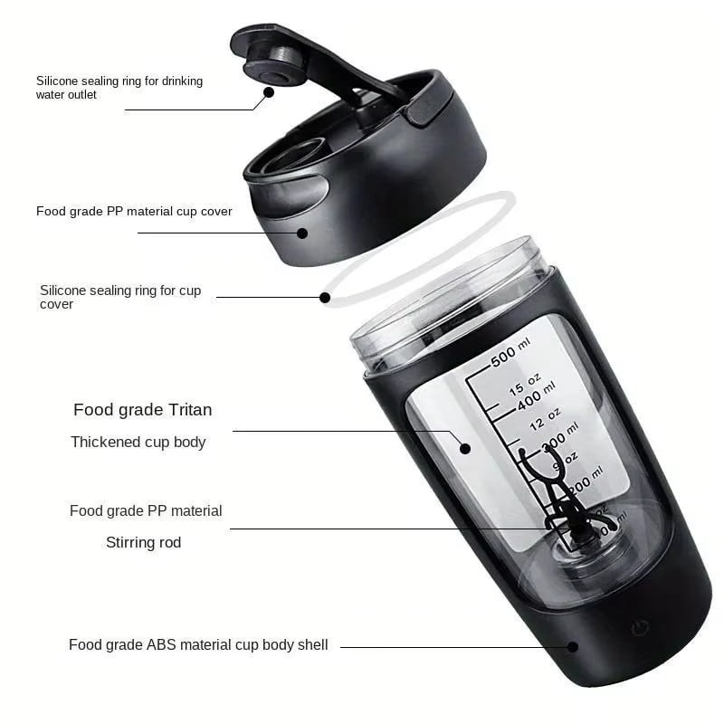 650ml Electric Protein Powder Mixing Cup Automatic Shaker Bottle Mixer Shake Bottle Milk Coffee Blender Portable Mixing Cups
