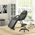 thumbnail image 4 of Gymax 73'' Facial Chair with Hydraulic Stool w/Detachable Armrests & Towel Rack Black, 4 of 10