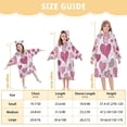 thumbnail image 3 of Wearable Blanket with Sleeves and Pocket Oversized Hooded Sweatshirt 3-14 YR Pink and Maroon Hearts S, 3 of 7